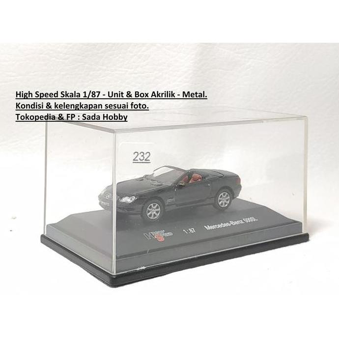 DIECAST HIGH SPEED 1/87 HO SCALE MERCEDES BENZ 500SL CABRIOLET HITAM MIX99
