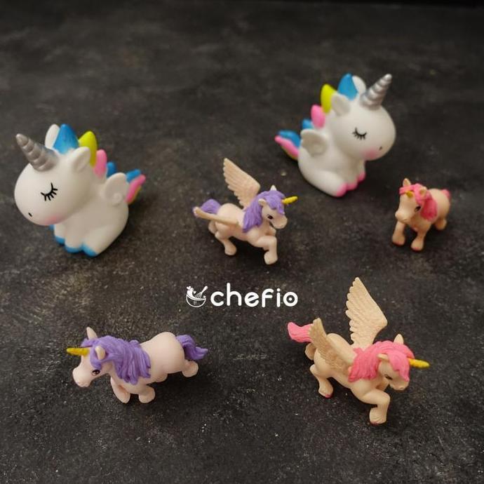 Bestseller- Chefio Cake Topper Unicorn 3D Happy Birthday Ultah Anak / Hiasan Kue