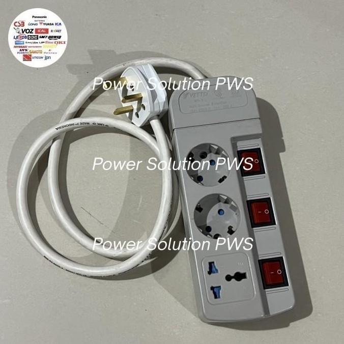 Kabel Extension Stop Kontak Universal 3 Lubang 2x Schuko + 1x Universal Outlet, Kategori: Extension_Cord