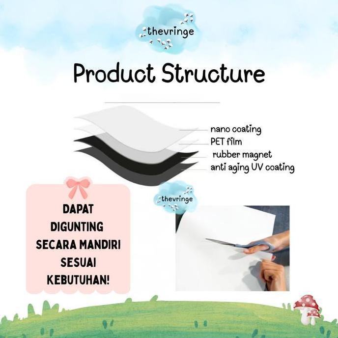 Pena- Whiteboard Papan Tulis Magnet Lembaran A3 A4 Magnetic Sheet Whiteboard Multifungsi