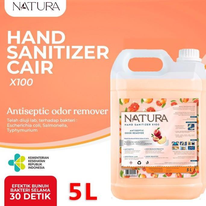 Hand Sanitizer Cair X-100 Peach 5 Liter Antiseptik Spray HJ