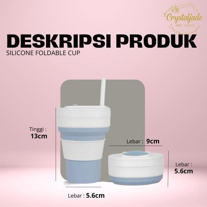 Premium Gelas silikon lipat 350ml - Travel Foldable Cup - Premium Silicone Foldable Cup TA