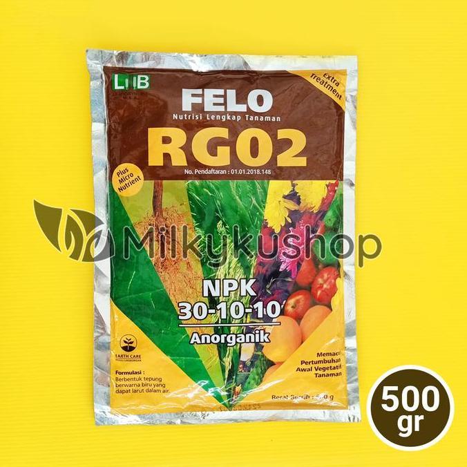 Parque - Pupuk Felo Rg02 500 Gram Npk  30 10 10 Kemasan Pabrik