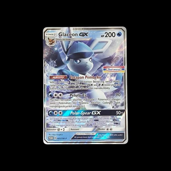 KARTU POKEMON TCG INDONESIA GLACEON GX GYM PROMO INDOMARET 085/SM-P RG99