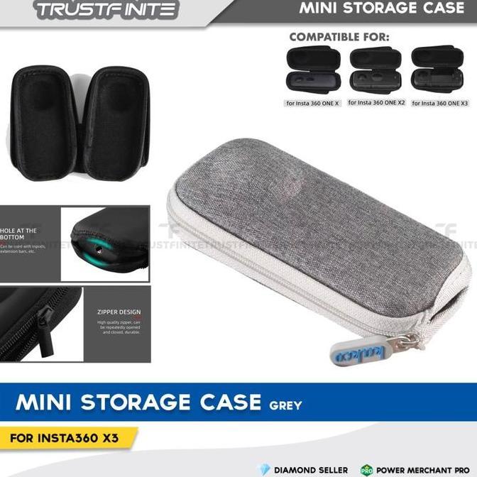 Mini Storage Case Insta360 X3 / Tas Mini Insta360 One X2 / X - Grey