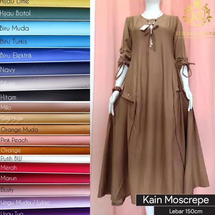 Costurar - Kain Moscrepe Bahan Moscrepe Per 0.5 Meter Bahan Gamis Rok Dress Gaun Murah Kurnia Agung