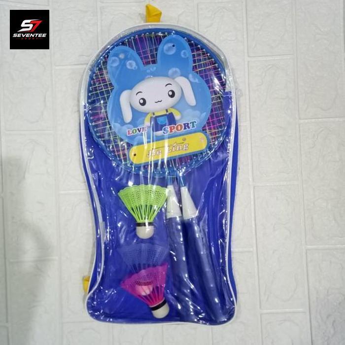 RAKET BADMINTON ANAK JEILING KECIL SET (ISI 2 FREE KOK PLASTIK)