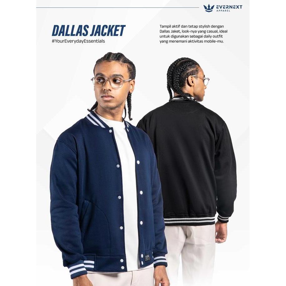 Wear- Evernext - Jaket Varsity Nita Dallas Jaket Cewek Baseball Jaket Fleece Jaket Casual