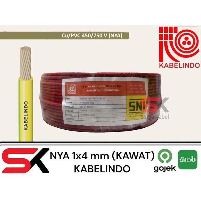 Promo KABELINDO NYA 1x4mm | NYA 1 x 4 mm | NYA 4 mm | KABEL LISTRIK TUNGGAL Diskon