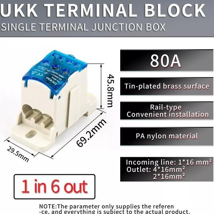 Sezo- Konektor Ukk-80A Distribution Box Din Rail Terminal Block Junction Box
