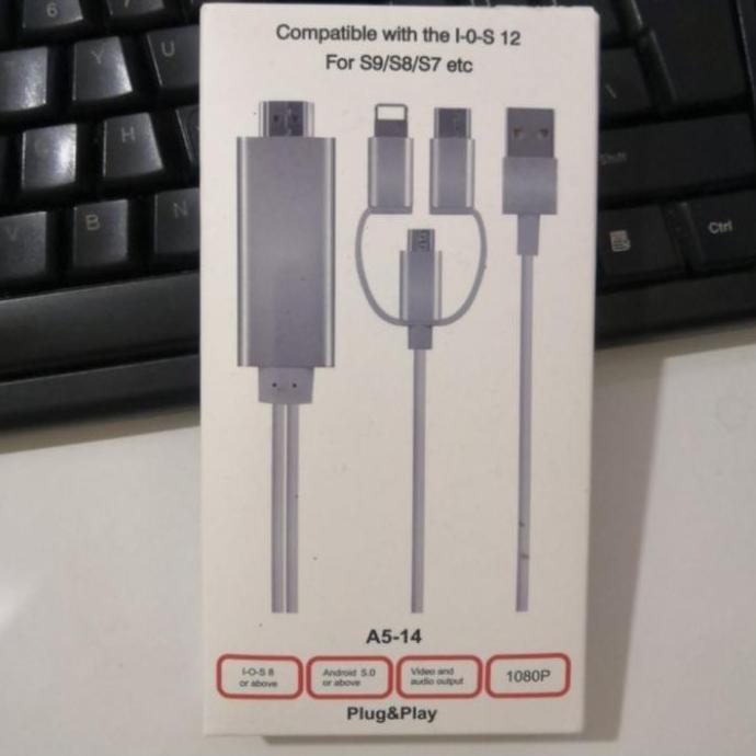 Nyui- Kabel Mirascreen / Kabel Mirrng Ke Tv / Support Semua Non Mhl