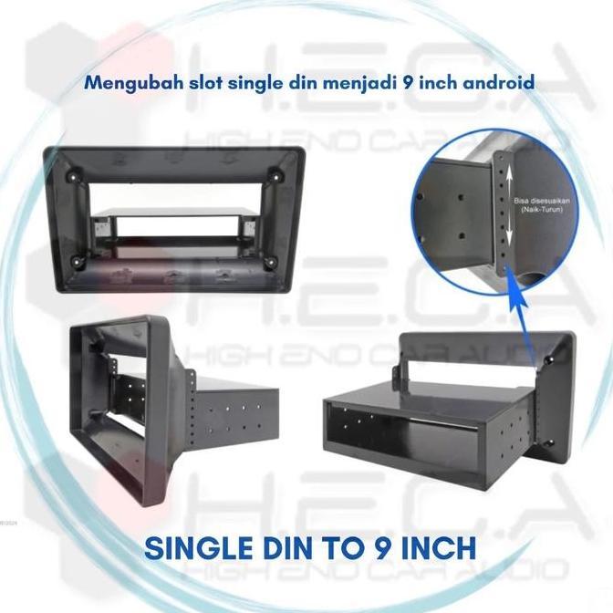Frame Adapter Single Din To 9 Inch / 10 Inch Converter 1Din Ke 9" / 10" Terbaik