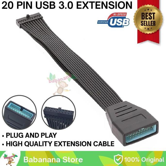 DF390 - Kabel usb 20 pin extension usb 3.0 extender motherboard pc 19 pin