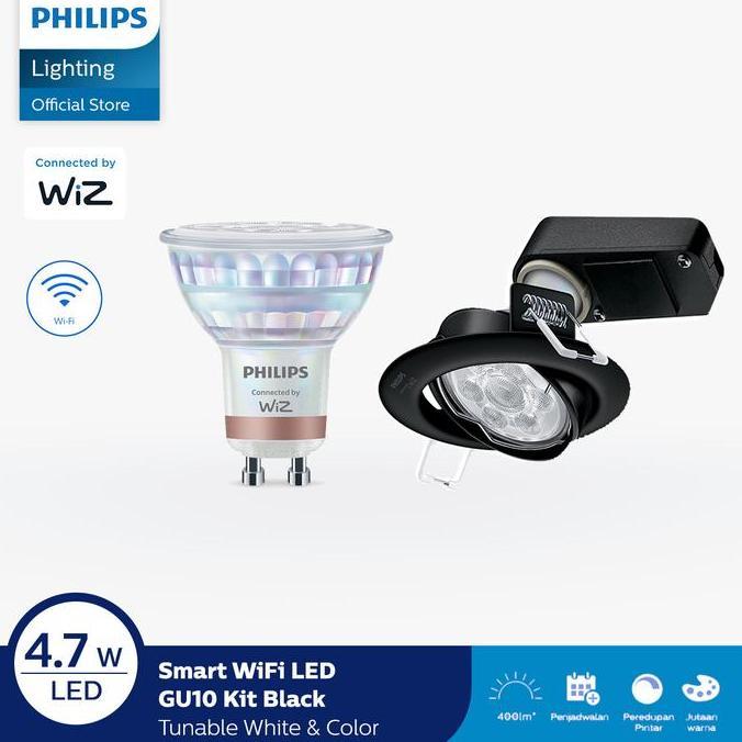 Promo Philips Lampu Spotlight Smart Wifi Led Mr16 4.7W Gu10 Bluetooth Color Rgb Gu10 Dengan Fitting 