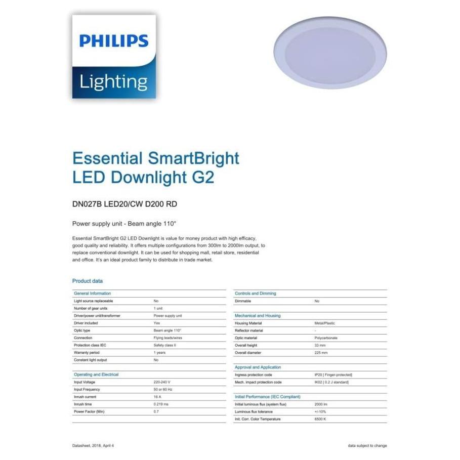 Promo Lampu Philips Downlight Dn027B G2 D200 22W 30K Kuning