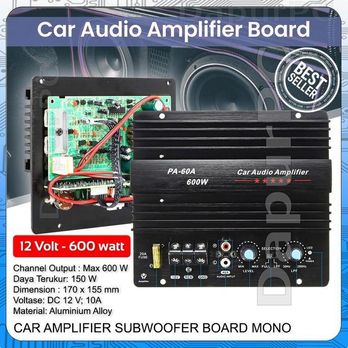Car Audio Subwoofer Mono 600W PA-60A Amplifier Board Bass