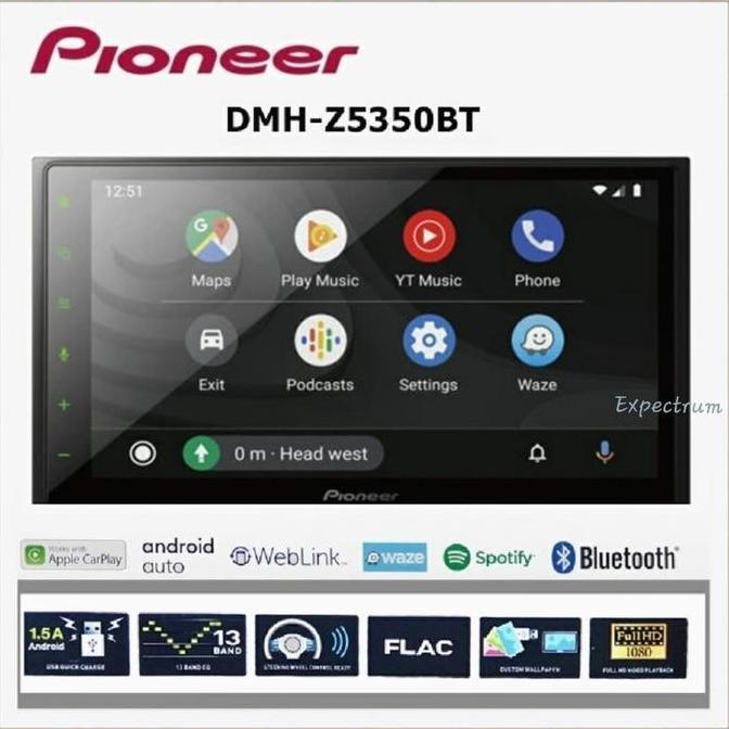 Pioneer DMH-Z5350BT / Z5350BT / Z5350 Head Unit Double Din Tape Mobil GARANSI RESMI