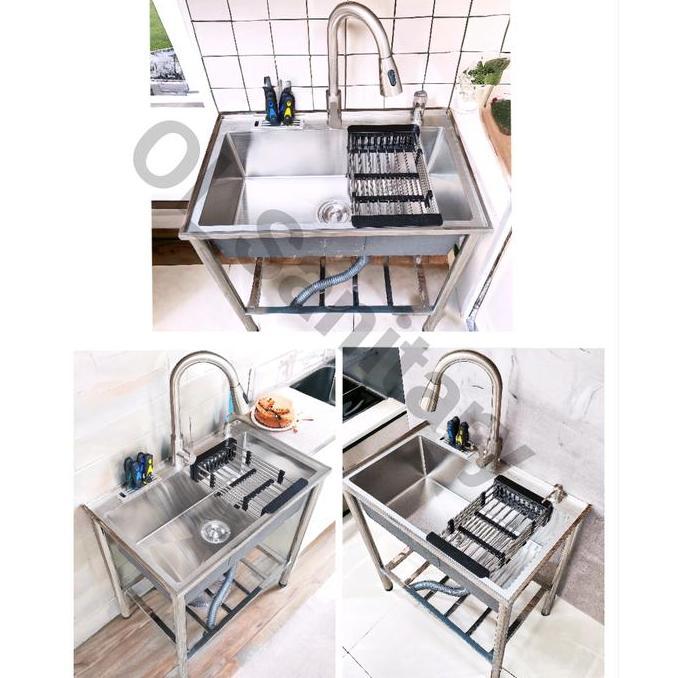 Kxkxk- Bak Cuci Piring Kitchen Sink Set Portable Bcp Rak Cuci Piring Sink Set Minimalis