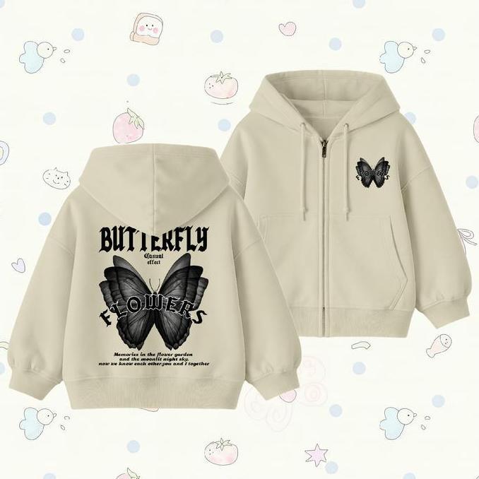 YUDAZ Jacket Hoodie Zipper Anak B.M Umur 4-15 Tahun Unisex Laki-Laki & Perempuan
