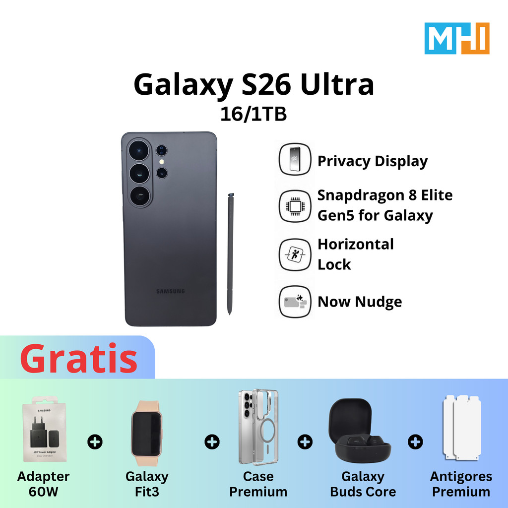 [NEW] Samsung Galaxy S26 Ultra 16/1TB | Hp AI | Privacy Display i 5000 mAh I Garansi Sein