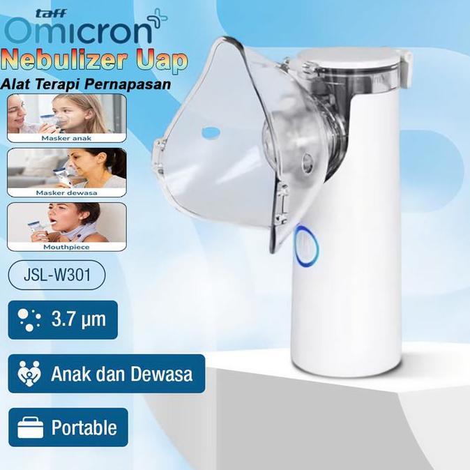 ESWANE Taff Omicron Nebulizer Uap JSL-W301 Alat Nebu Portable Inhaler Uap Obat Terapi Pernapasan Asm