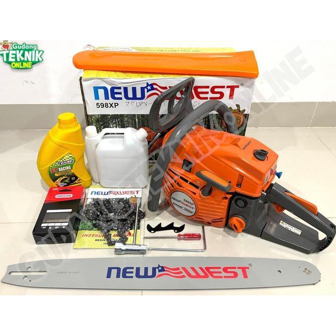 RANMEU Mesin Chainsaw Gergaji Kayu NEW WEST 588/598XP 20" 22" Bar Laser Tip Dan Gigi - NEW WEST 588/