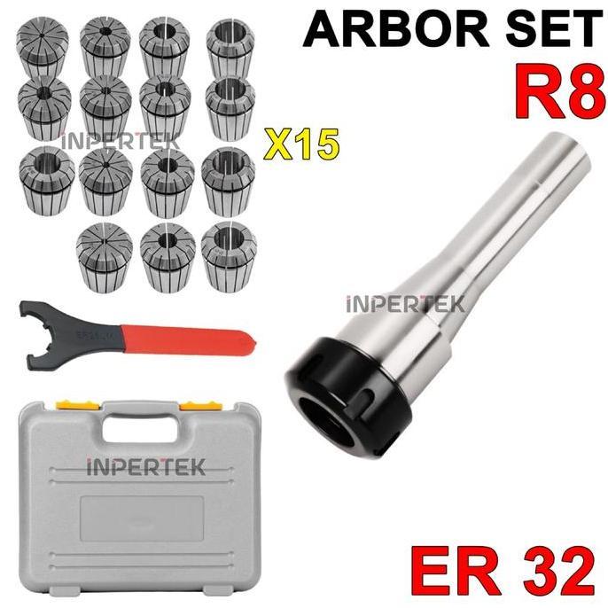 RANMEU Arbor Set R8 ER32 15 Arbor Collet ER32 R8 NUT ER32 Collet ER32
