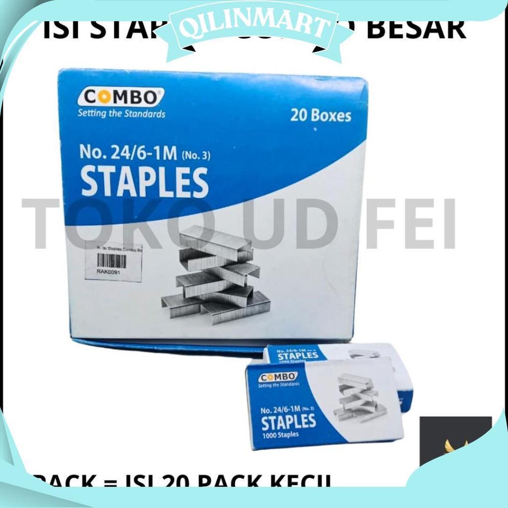 (1 PACK = ISI 20 PACK KECIL) ISI STAPLES COMBO BESAR/ ISI STAPLES COMBO BESAR/ ISI STAPLES BESAR UDF