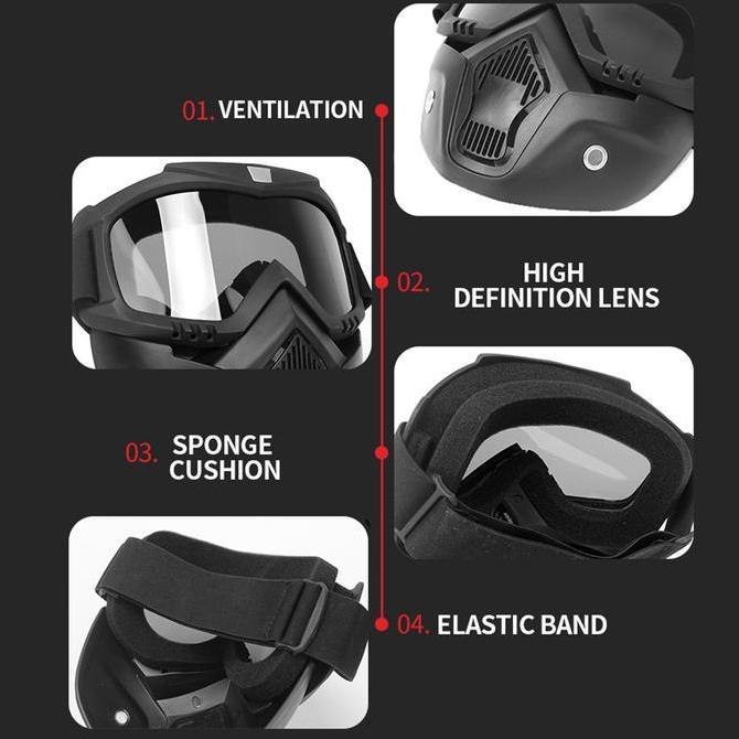 Bunga.Jingga64 - Kacamata Goggles Mask Motor Paintball Mask Biker Tactical