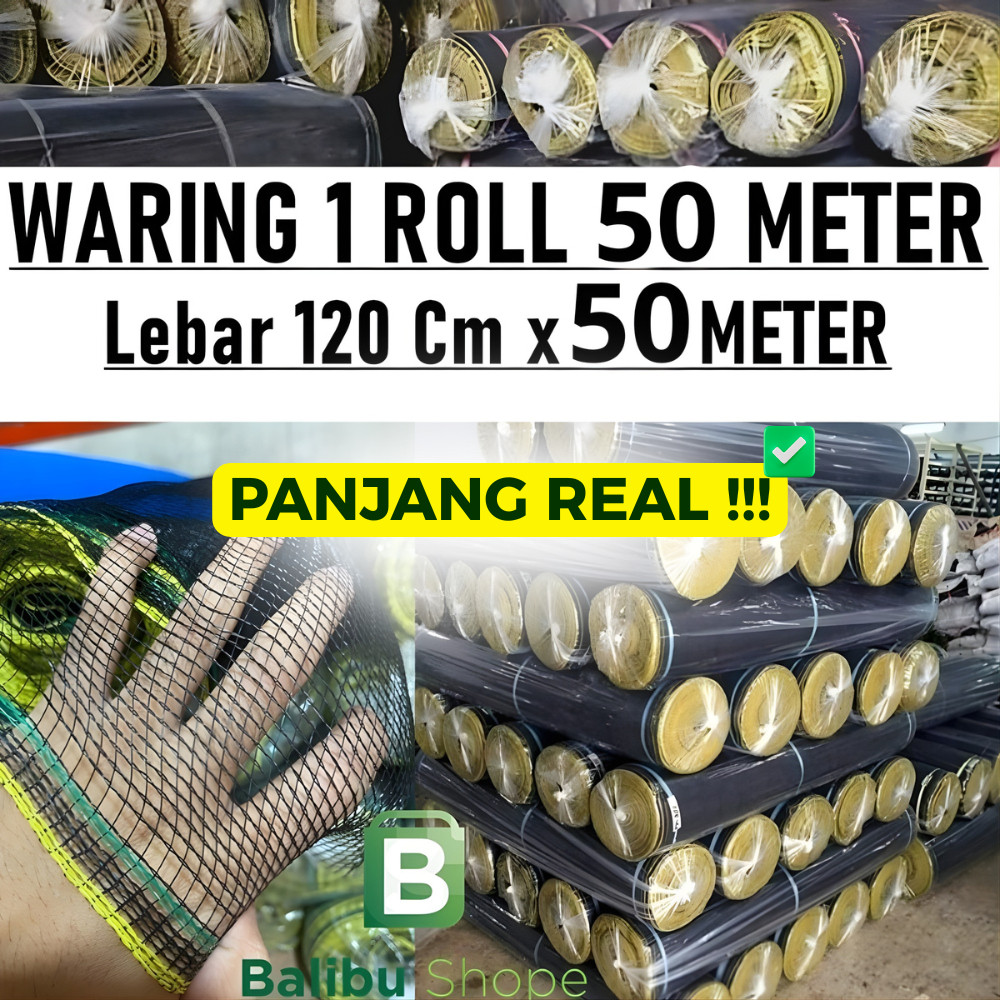 Jaring Waring Ikan 1 Roll Lebar 120 Cm 50 Meter