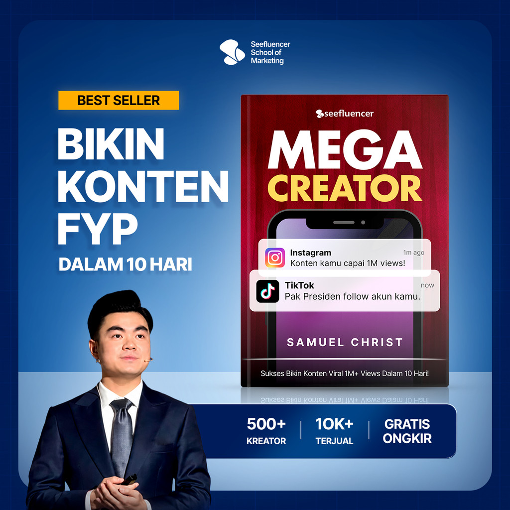 Buku Mega Creator by Samuel Christ Panduan Bikin Konten FYP 1M+ Views Konsisten