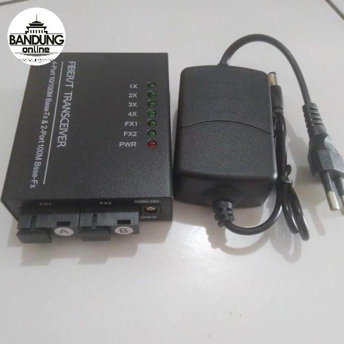 Fiber Optic Switch Media Converter 2 SC 4 RJ45 - Pasangan HTB 3100