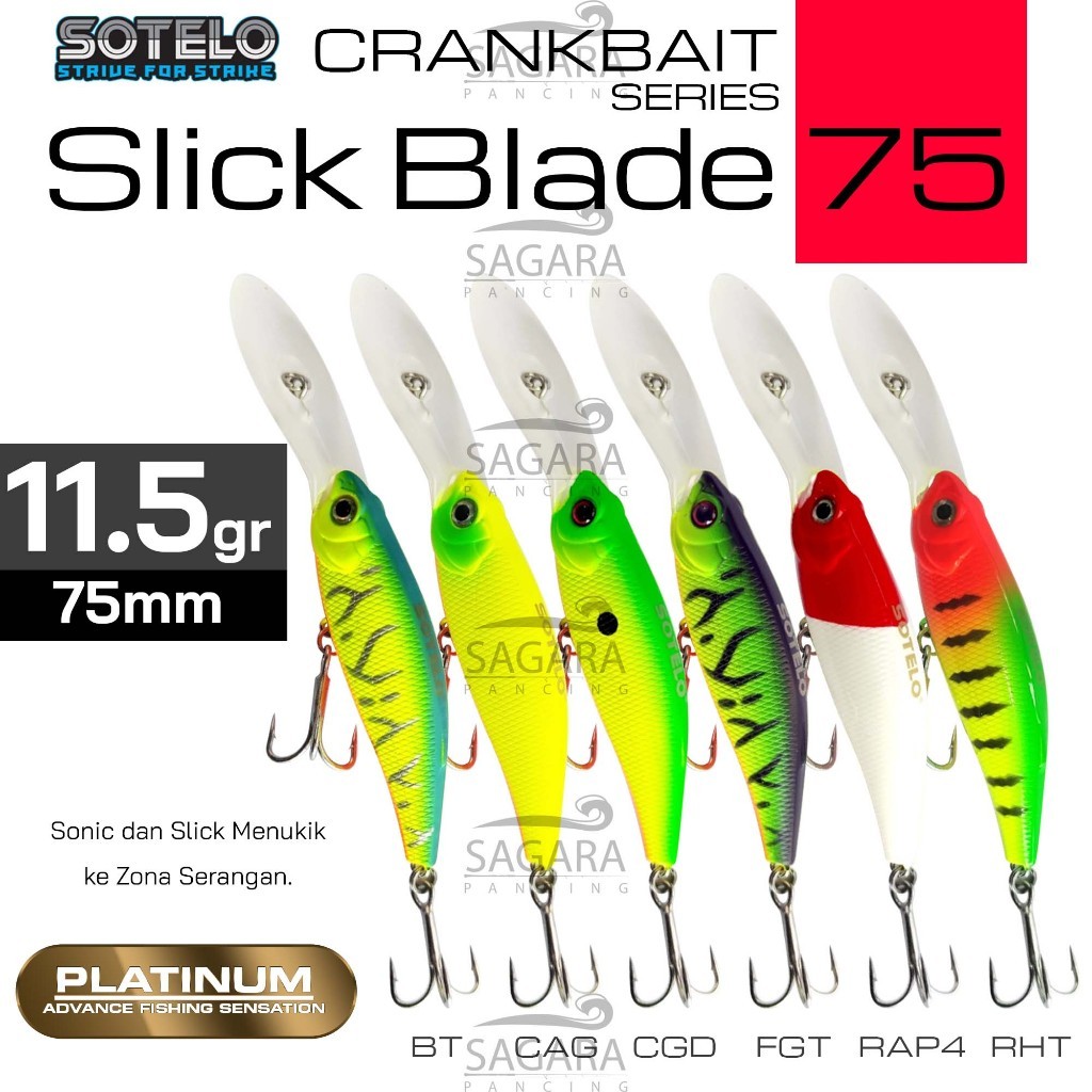 Minnow Sotelo Slick Blade 75 | Minnow Floating | Minnow Mengambang | Umpan Pancing Lure Sotelo