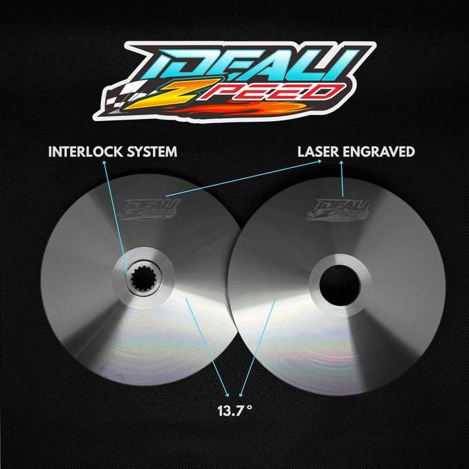 Pulley Custom Idealizpeed (Bubut+Kerok Jalur Roller+Interlock) Nmax/Aerox/Lexi/Xmax