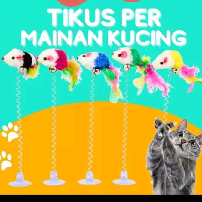Gato - Spring Lonceng Tikus - Mainan Kucing Tikus Per