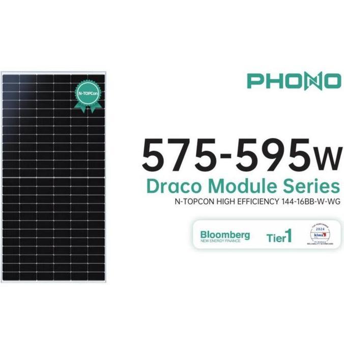 PHONO SOLAR N-TOPCON BIFACIAL 595 WP / Solar Panel BIFACIAL N-TOPCON 595 WP (SNI) - KHUSUS KURIR LUA