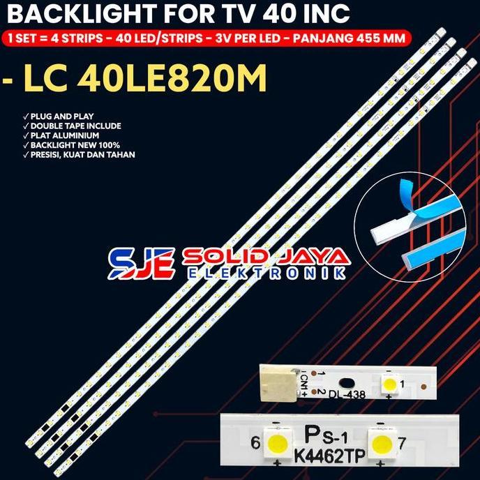 BACKLIGHT TV SHARP 40 INCH LC-40LE820M - 40LE820 - 40LE820M - LAMPU BL LED 40LE - K4462TP TERMURAH