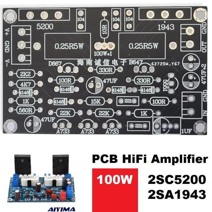PCB HIFI Audio Power Amplifier Subwoofer Transistor 2SC5200 2SA1943 MI99