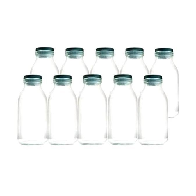 10pc Botol Kaca Asi - Botol Tutup Karet 100ml - BOTOL KACA ASI PERAH BPA FREE