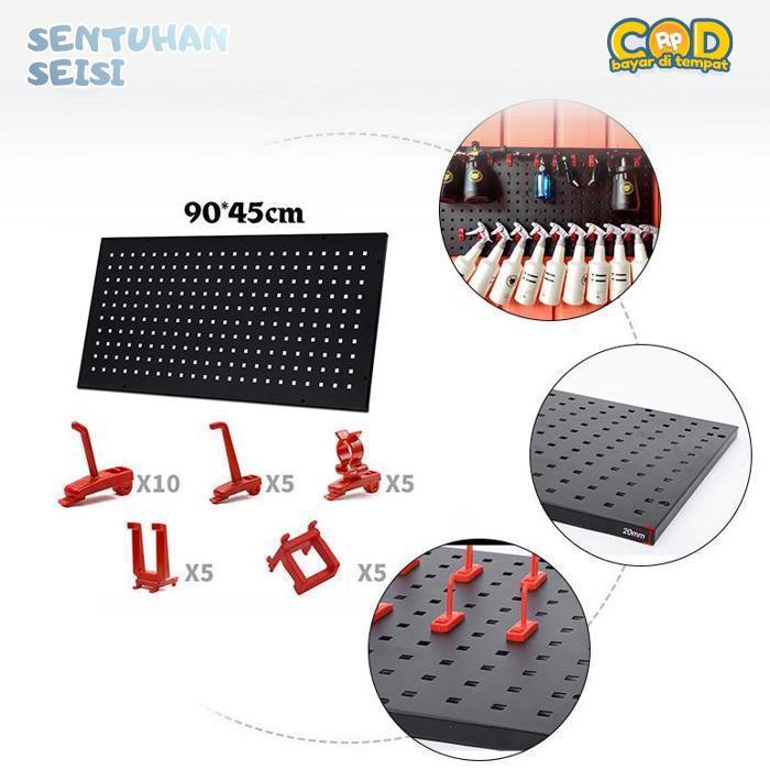 Bisa COD Rak Kunci Bengkel Dinding Rak Dinding Pegboard Multifungsi Rak Penyimpanan Alat Perkakas Be