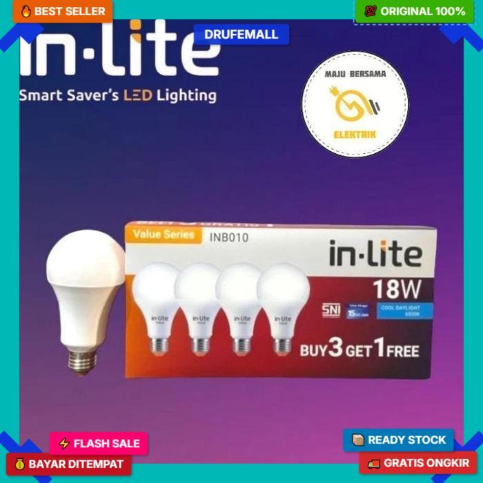Lampu Led Inlite  3 Gratis 1 / Bohlam Inlite  Led 3 Free 1 / In Lite Paket Beli 3 + 1/ 5Watt / 7Watt