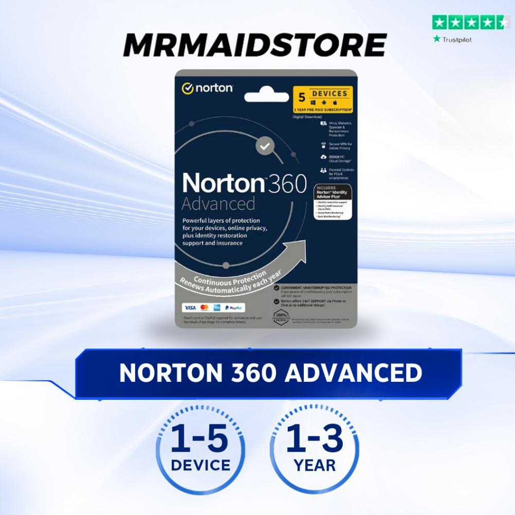 Antivirus Norton 360 Advanced 1 - 5 Devices