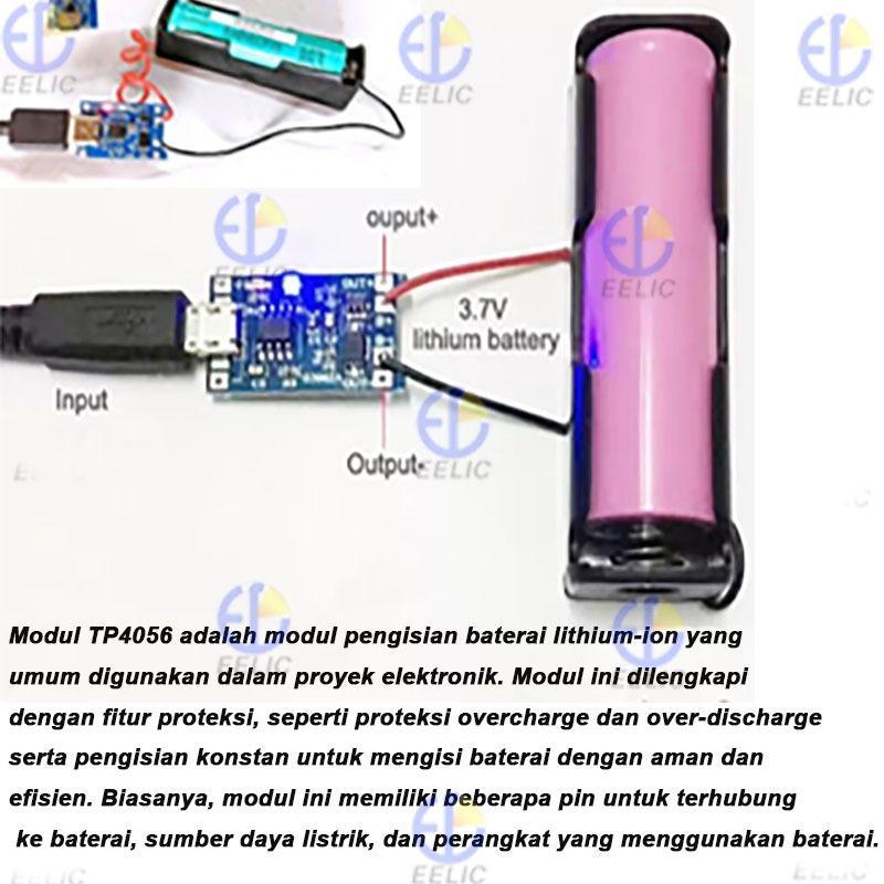Eelic Mdl-Tp4056 Modul Charger Tp4056 Protection Micro Usb  Fullprotection Tp 4056 - Non Protection