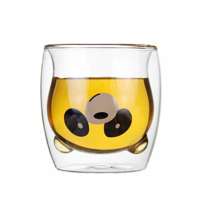 Caem- Double Ll Glass Panda/Gelas Kaca Panda Double Ll
