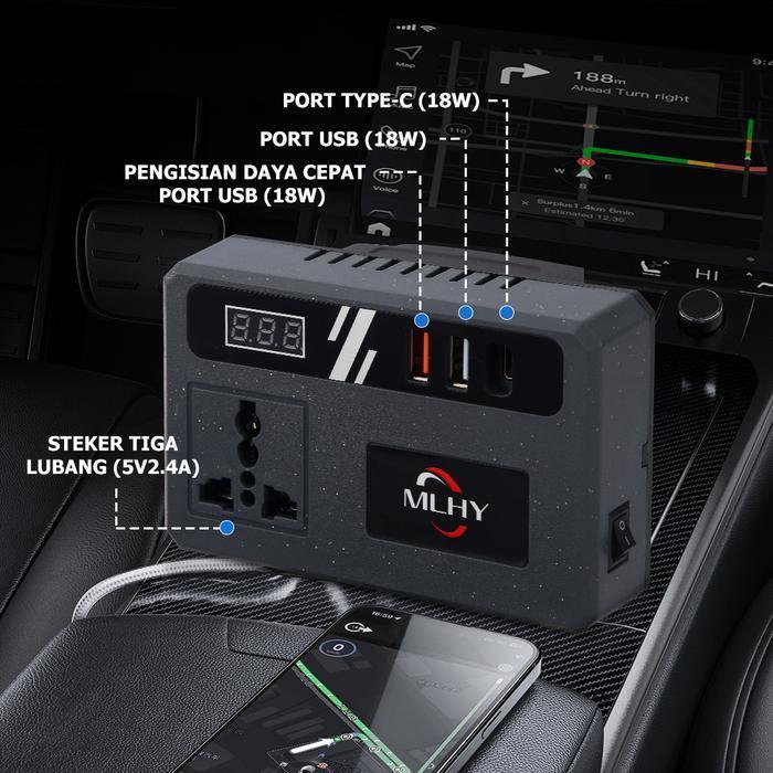 Mlhy Inverter Baterai Lithium Makita Soket 150W Model Plus Usb 220V  Fast Charging Portabel Untuk Ki