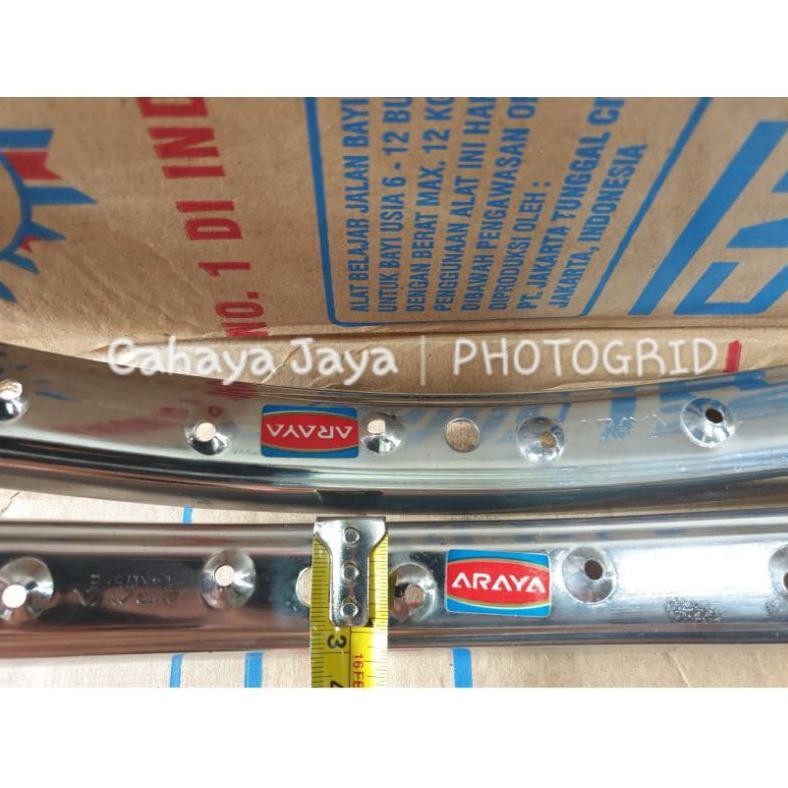 BELVION VELG RIMS 24 MURNI SEPEDA MINI MTB. 36 HOLE. BESI CHROME. ARAYA TERLARIS