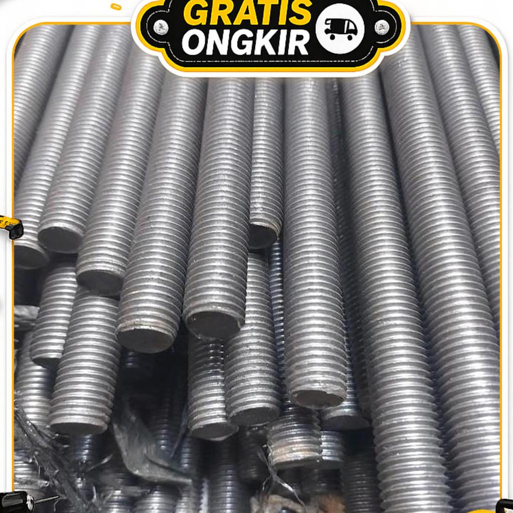 As Drat Besi Mentah M39 / Stud Bolts Long Drat 1 Meter 39Mm