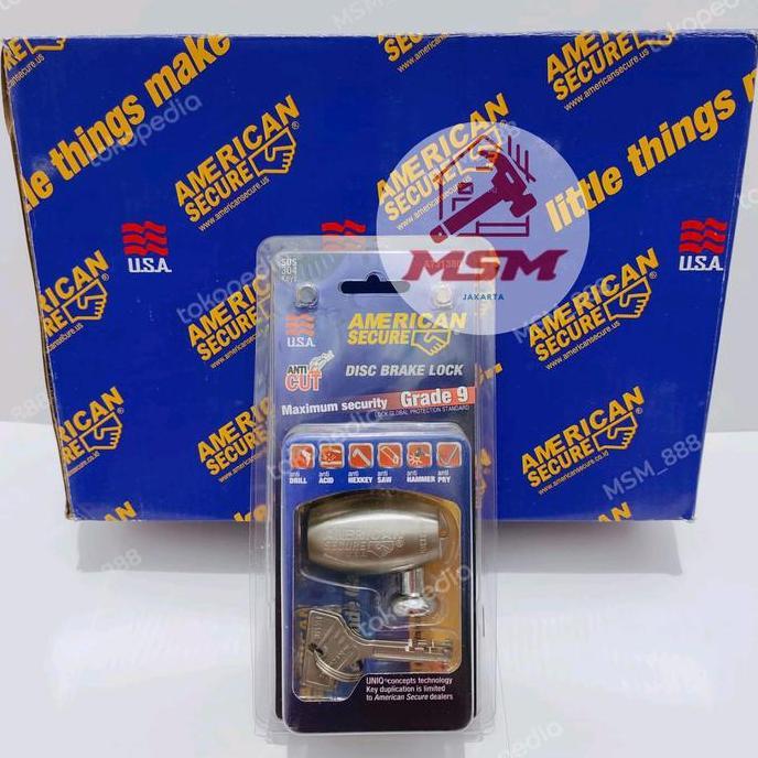 Kunci Gembok Cakram Motor Original American Secure Safety Lock Cakram
