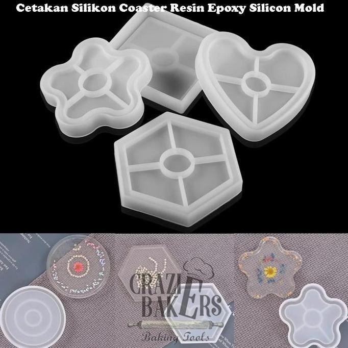 Cetakan Silikon Coaster Resin Epoxy Silicon Mold