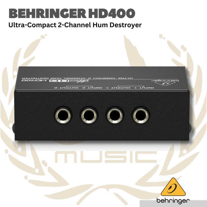 BEHRINGER HD400 ULTRA-COMPACT 2-CHANNEL HUM DESTROYER - HD-400 CLEAN HUM DESTROYER 2 CHANNEL ORIGINA